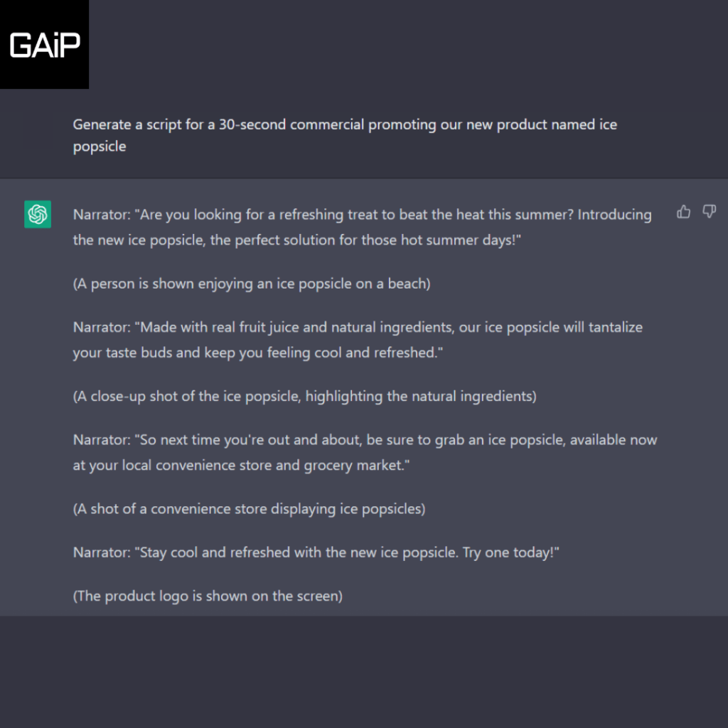 chat gpt prompt example
