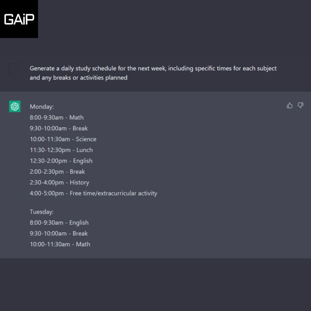 chat gpt prompt example