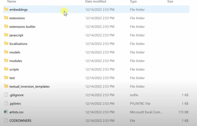 Once you have cloned the repository, click back into File Explorer, and you will see a new folder called "Stable Diffusion Web UI." 